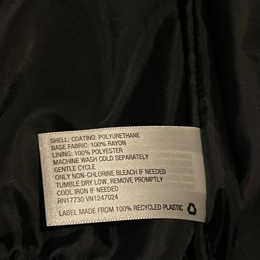 A New Day Black Faux Leather Raylon Bomber Jacket Size XS - Picture 6 of 6